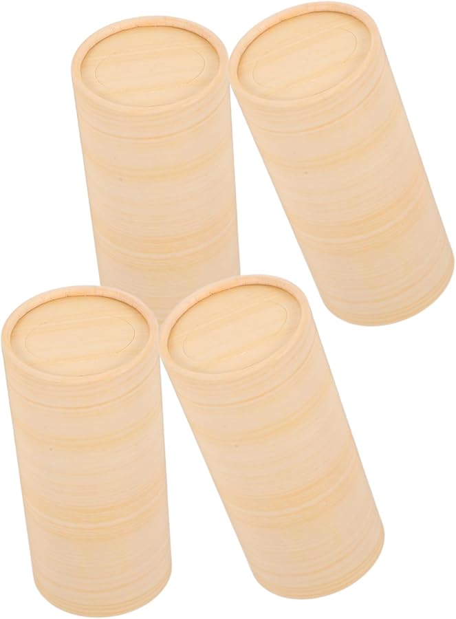 كابيلوك 4 قطع حامل علب المناديل الخشبية للسيارة حامل أكواب قابلة لإعادة التعبئة مناسب لموزع المناديل - Image 1